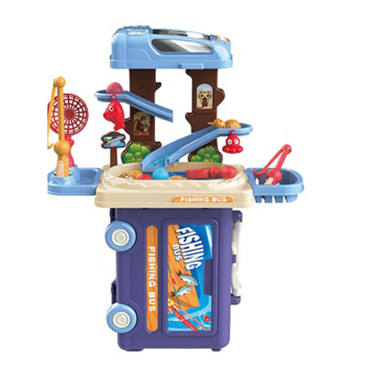 3-in-1 Children Bus Pretend Play Playset Simulation Doctor Kitchen Supermarket Makeup Kit Educational Toy