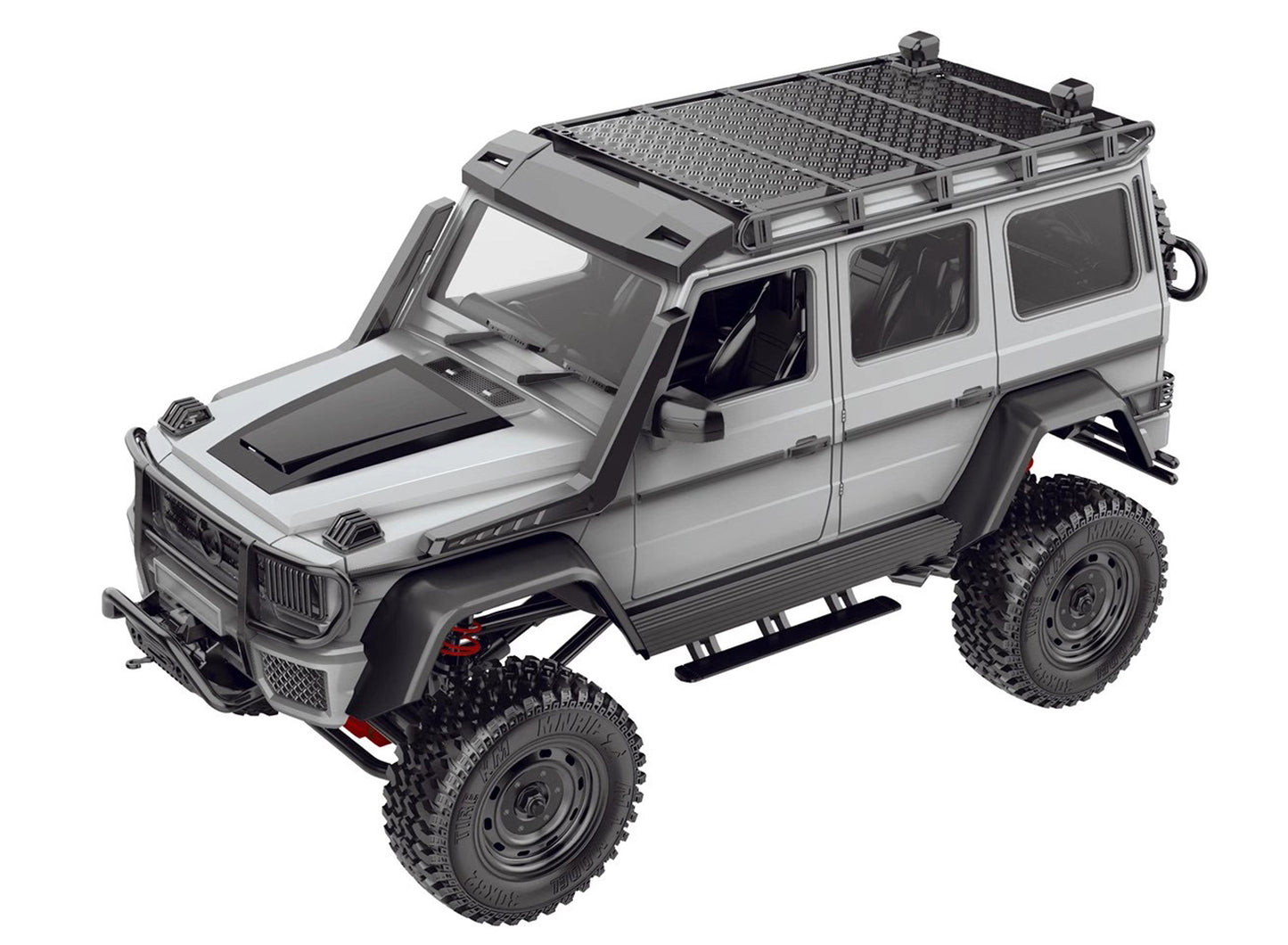 RC Car for Mn86ks 1:12 2.4G Four-wheel Drive  Climbing  Off-road  Vehicle Big  G Brabus Kit Toy Assembly  Version silver grey