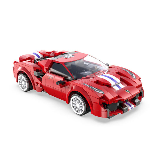 C51072 Boy Track Sports Car Assembled 2.4g Remote Control Car Toy Children Building Blocks Car Model Educational Puzzle Toys as shown