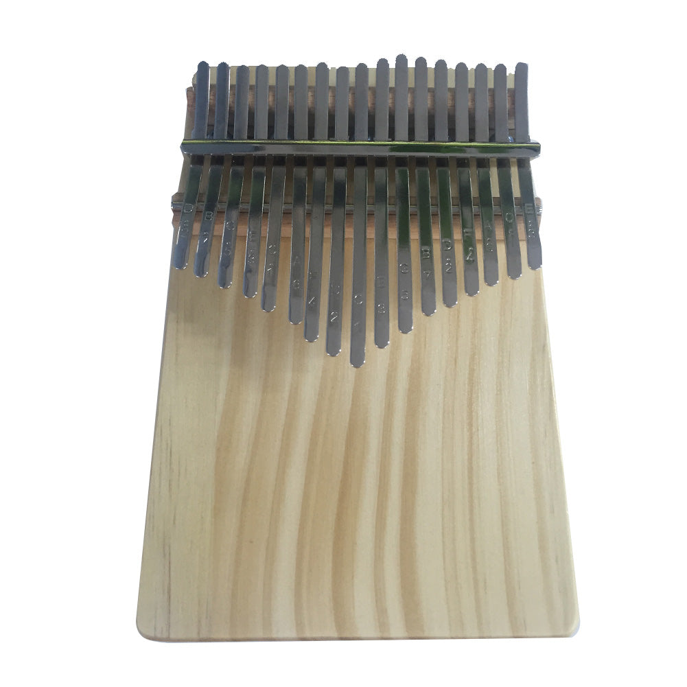 17 Key Kalimba Thumb Piano Single Flat Board Pine Mbira Keyboard Musical Instrument with Tuning Hammer Polishing Cloth beige