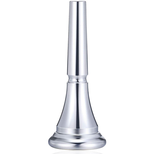 French Horn Mouthpiece Copper Alloy Body Smooth Polished Stylish Plated Music Instrument Spare Part for Musician Beginner Silver_Copper alloy
