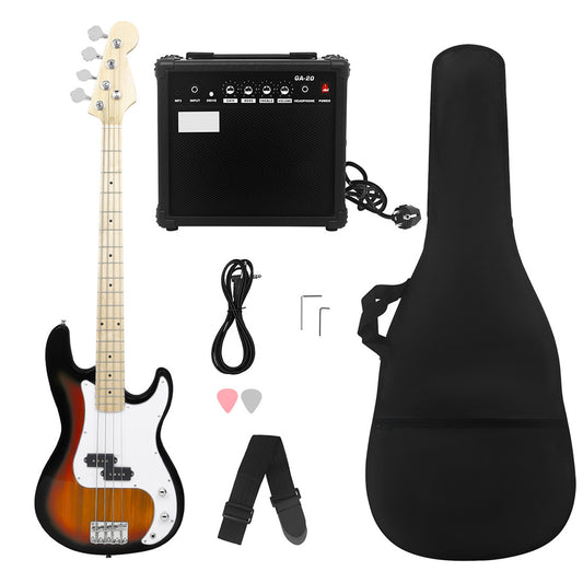 Electric Guitar Professional 4 String Exquisite Stylish Bass Guitar Music Equipment With Power Line Bag Wrench Tool