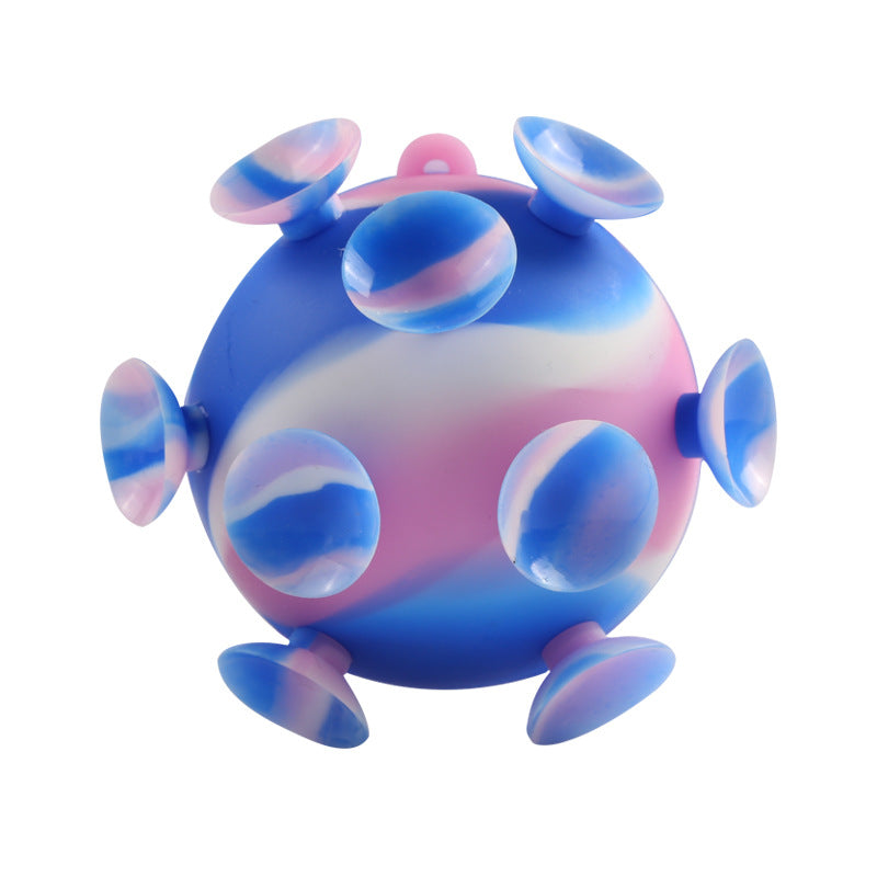 Pop Ball Toys 3d Silicone Suction Cup Ball Decompression Anxiety Relief Toys For Children Birthday Gifts purple pink blue