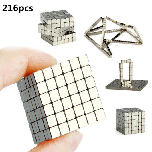 216pcs Square Puzzle Silver Square Magic Cube 5mm Educational Toy Silver