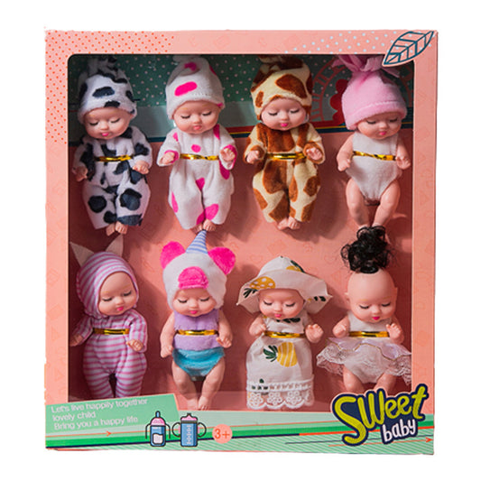 Simulation Rebirth Dolls Toy With Movable Hands Feet Mini Cute Sleeping Baby Series Doll For Kids Birthday Gift 8pcs