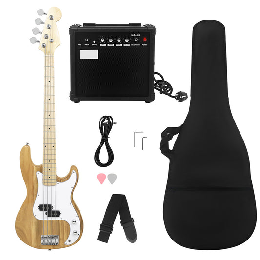 Electric Guitar Professional 4 String Exquisite Stylish Bass Guitar Music Equipment With Power Line Bag Wrench Tool