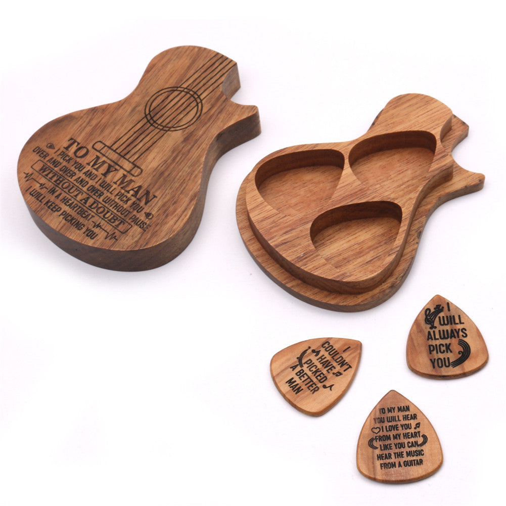 Guitar Pick Suit Wooden Guitar Picks Case Delicate Guitar Picks Guitar Accessories Wood color