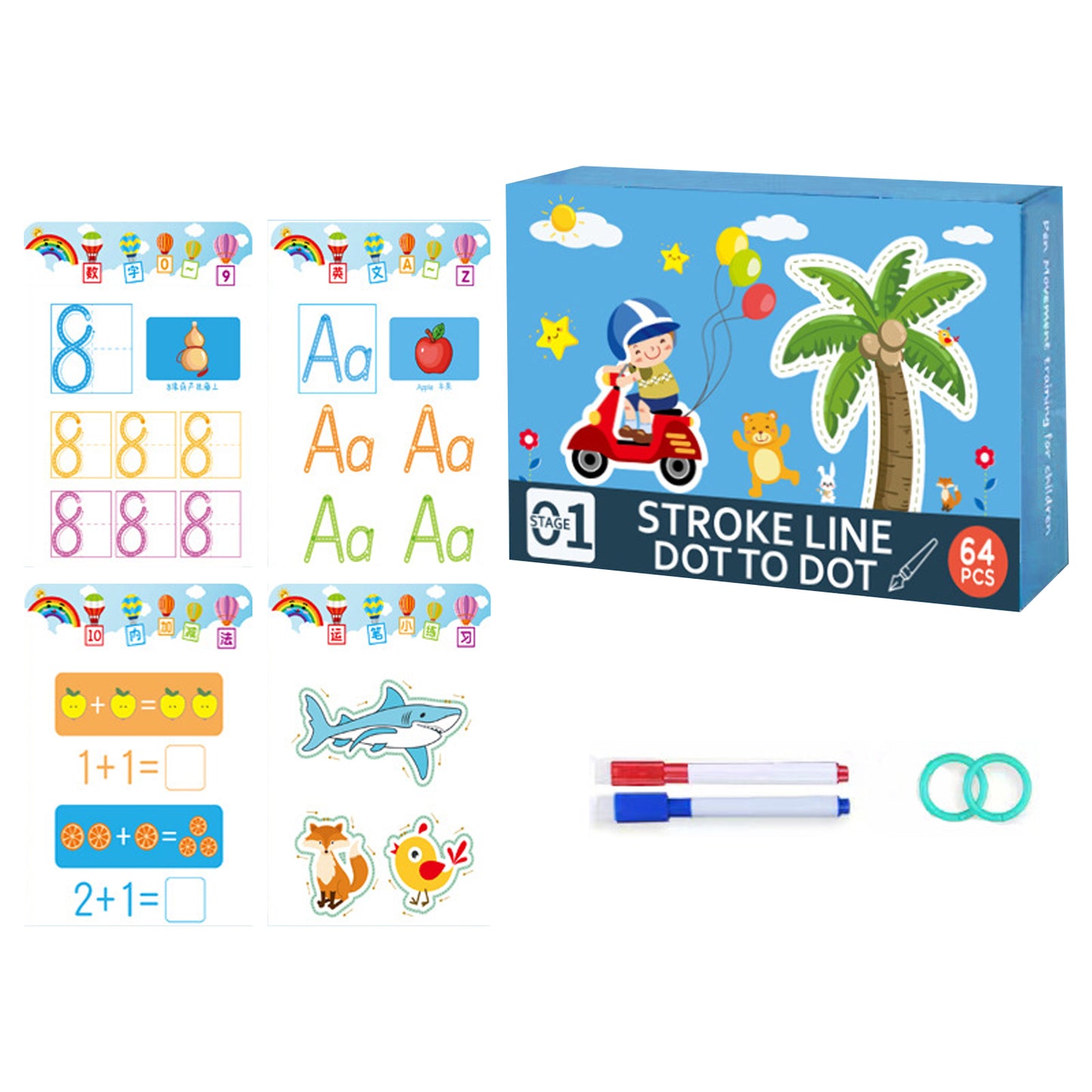 Wipe Clean Workbook Alphabet Numbers Preschoolers Handwriting Workbooks Kids Reusable Handwriting Workbooks