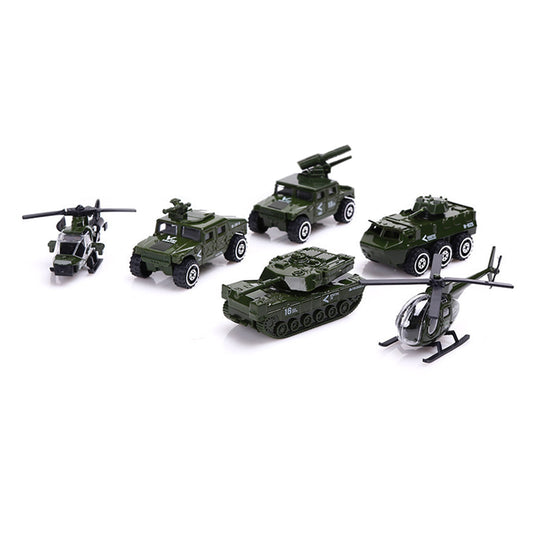 6pcs Alloy Cars Set Simulation Diecast Car Model Ornaments For Boys Girls Birthday Christmas Gifts VB8702 military