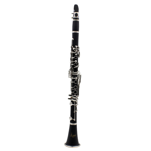 ABS 17-Key Clarinet Bb Flat Soprano Binocular Clarinet with Cork Grease Cleaning Cloth Gloves 10 Reeds Screwdriver Reed Case black