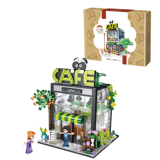 Creative City Street View Shop Building Blocks Toys House Architecture Puzzle Figures Bricks Toys For Kids coffee shop