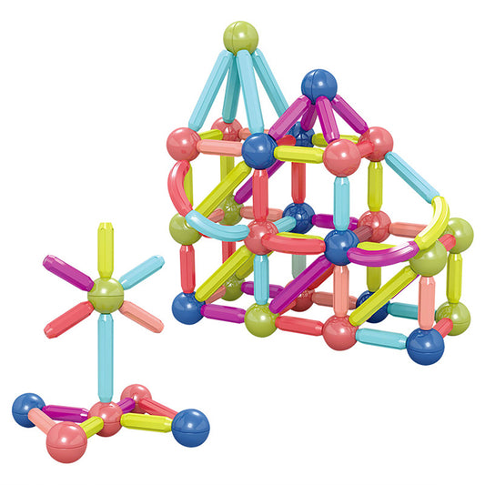 42pcs Magnetic Constructor Building Blocks Set Diy Magnet Stick Rod Educational Toys For Children Gift as shown