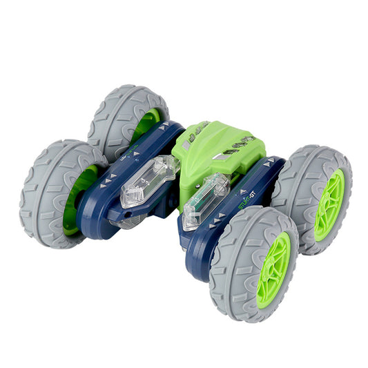 Remote Control Stunt Car Double-Sided 360° Rotating Tumbling Twisting Car With Light Music 2.4G Rechargeable RC Car For Boys Gifts green