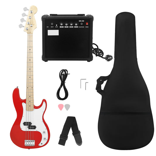 Electric Guitar Professional 4 String Exquisite Stylish Bass Guitar Music Equipment With Power Line Bag Wrench Tool