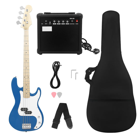 Electric Guitar Professional 4 String Exquisite Stylish Bass Guitar Music Equipment With Power Line Bag Wrench Tool