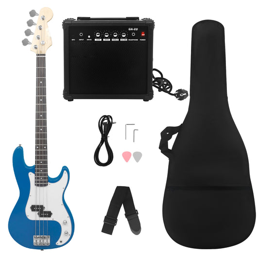 Electric Guitar Beginner Kit Rosewood Fingerboard 4 Strings Bass Accessories With Audio Picks Strap Guitar Bag Cable Wrench