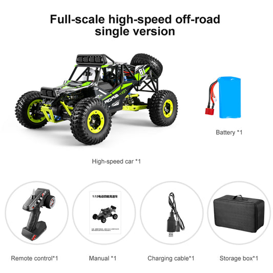 1:12 2026 Climbing  Car  Toys Four-wheel Independent Shock Absorption Suspension System 2.4g 4wd High Speed Off-road Drift Rc Car Green 1 battery