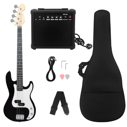 Electric Guitar Beginner Kit Rosewood Fingerboard 4 Strings Bass Accessories With Audio Picks Strap Guitar Bag Cable Wrench
