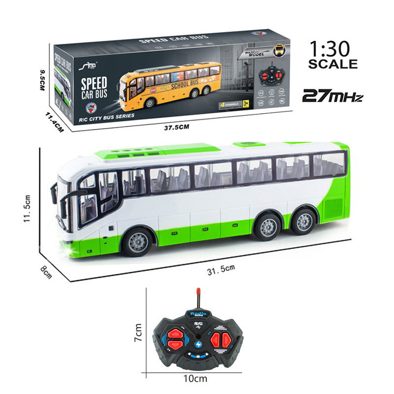 Remote Control Bus Toys With Light 4CH Simulation School Bus Tourist Sightseeing Bus Model