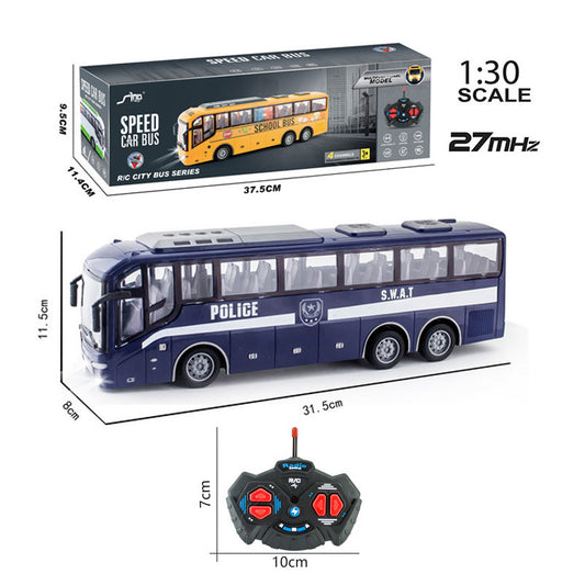 Remote Control Bus Toys With Light 4CH Simulation School Bus Tourist Sightseeing Bus Model