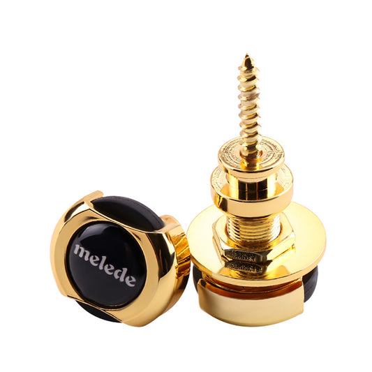 2pcs Guitar Strap Buckle Lock Button Non-Slip Electric Guitar Zinc Alloy for Guitar Player Gold
