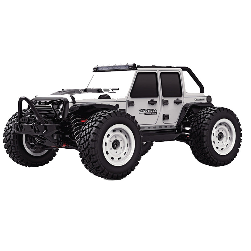 16103 1/16 2.4GHz 4wd Rc Car 390 High-speed Carbon Brush Strong Magnetic Motor 5-wire 17g Steering Gear Spring Shock Absorption Car Model Toys White