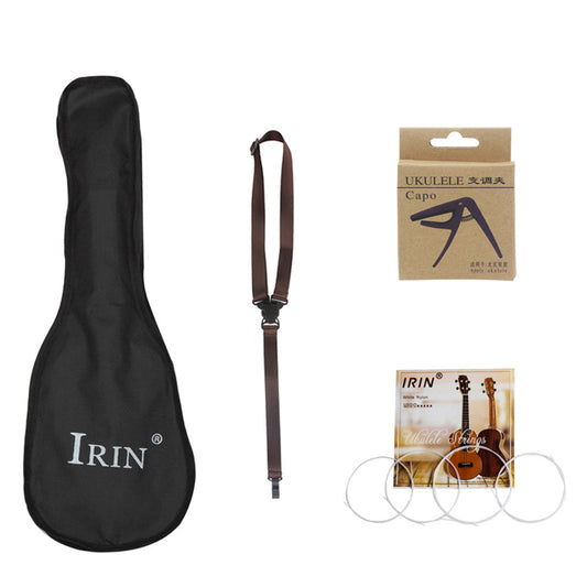 4pcs Ukulele Kit 21/23/26inch Single-layer Waterproof Bag+U100 String+Strap+Capo Delicate Ukelele Set Musical Instrument Accessories black_26inch