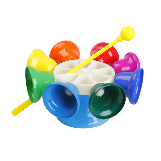 Children Percussion Instrument Eight-tone Revolving Clock with Knocking Stick colorful
