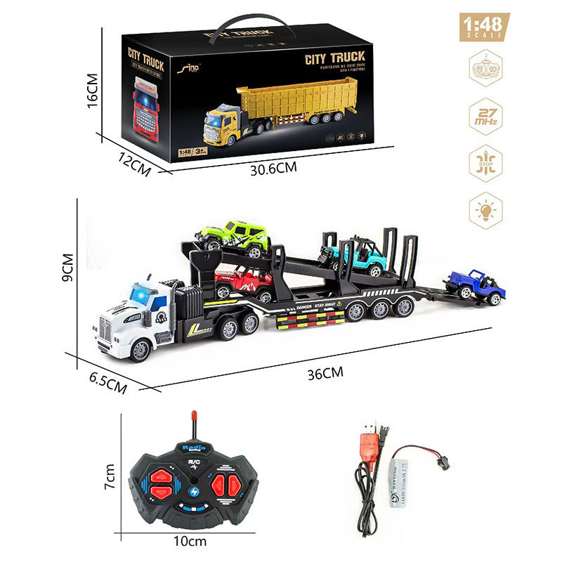 Remote Control Trailer Simulation Double Layer Transport Truck Model Toys For Boys Girls Birthday Gifts QH200-7D