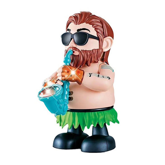Electric Swinging Saxophonist Figure Toy Children Fun Musical Player Sensory Dancing Toys With Light Music For Boys Girls Birthday Gifts as shown with screwdriver