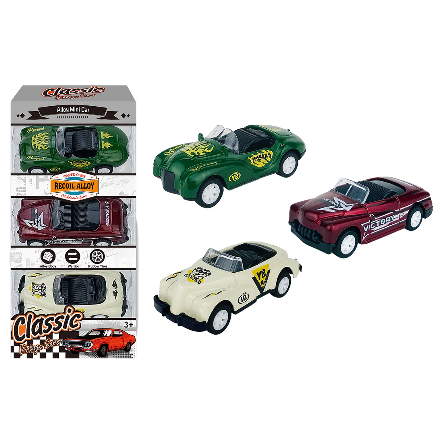 1:64 Alloy Car Model Children Simulation Pull-back Racing Car Toys For Boys Birthday Gifts Collection 3pcs D
