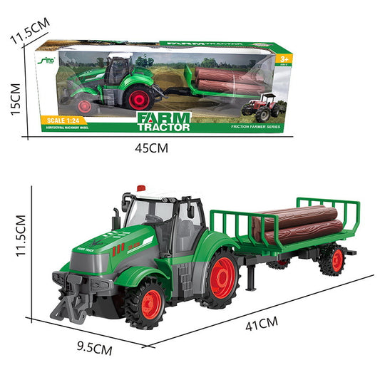 Kids Farm Tractor Inertia Car Model Simulation Transport Trailer Engineering Vehicle Toys For Boys Girls Birthday Gifts 612-1