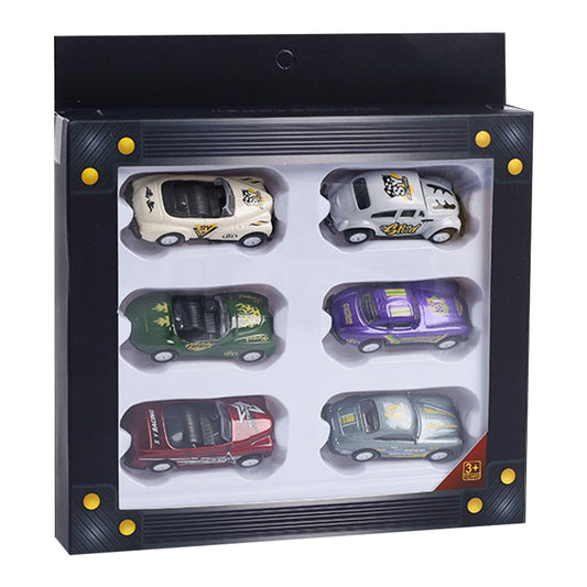 1:64 Alloy Car Model Children Simulation Pull-back Racing Car Toys For Boys Birthday Gifts Collection 6pcs B