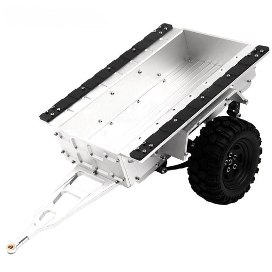 Aluminum RC Hitch Mount Trailer for 1/10 RC Rock Cralwer Car Axial SCX10 Traxxas TRX4 TAMIYA CC01 D90 Cars Hopper silver