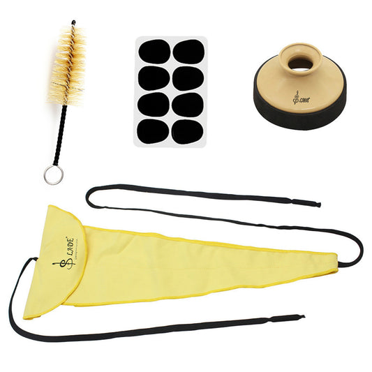 4pcs Saxophone Kit Dental Pad+3D Clean Swab+Mute+Mouthpiece Brush for Alto Tenor Soprano Sax Clarinet Musical Instrument Accessory 4-piece set