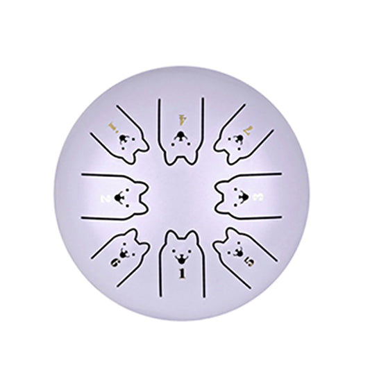 Steel Tongue Drum 8 Notes 5 Inches Handpan Drums Percussion Instrument With Gig Bag Music Book Mallets Dog-Light Purple