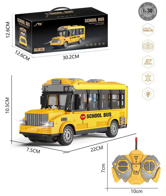 27MHz 4CH Rc Bus Model Simulation School Bus Retro Bus Ambulance Vehicles Toys For Boys Girls Birthday Xmas Gifts QH204-1D without battery