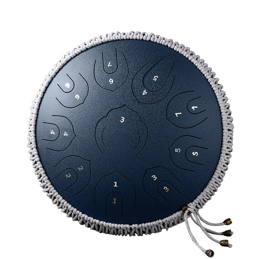 Steel Tongue Drum 12 Inch 17 Notes Hand Drum Ethereal Drum With Music Book Drum Mallets Carry Bag Drum Mallets Stand Musical Drum Percussion Instrument 14-inch 19-tone blue lotus