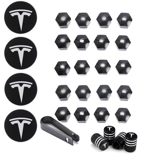 29pcs Wheel Cap Kit for Tesla Aluminum Alloy Center Cap Set 20 Wheel Lug Nut Cover
