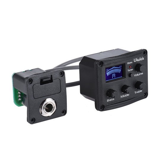 Acoustic Electric Guitar Preamp Pickup Digital Tuner Ukulele Pickup Preamplifier 4 Band Tuner System With LCD Display as picture show