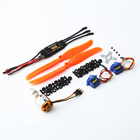 A2217 KV1250KV Brushless Motor 40A ESC SG90 9G Micro Servo 8060 Propeller for RC Fixed Wing Plane Helicopter as shown