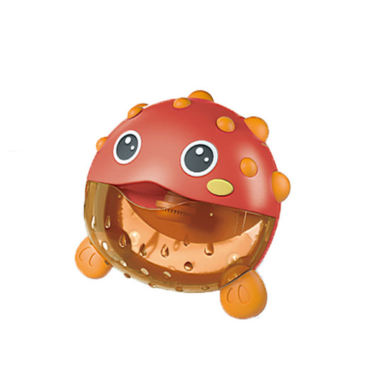 Baby Bath Toys Puffer Music Bubble Machine Electric Automatic Bubble Spitting Water Spray Toy red