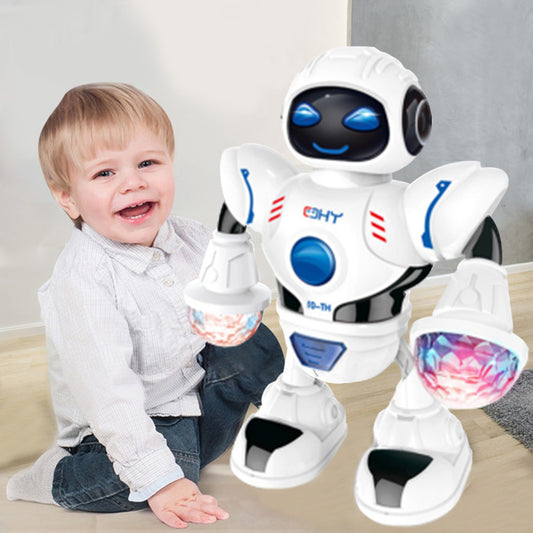 Smart Mini Robot Fun Robot Dancing Robot Toy Led Light Music Dance Robot white