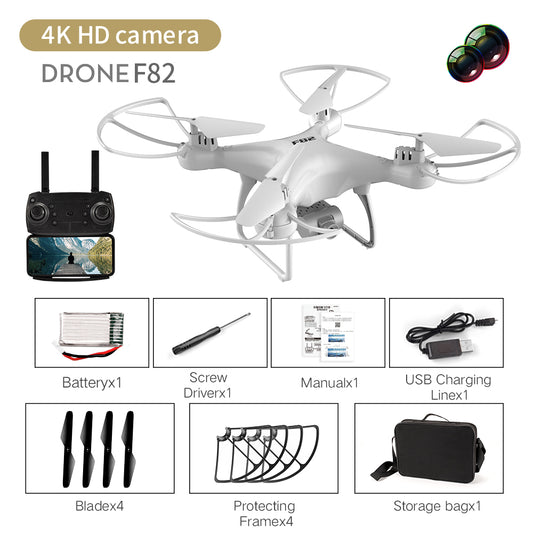F82 Drone Long Endurance 20 Minutes 4k Dual-camera Real-time Image Transmission Aircraft Fixed Altitude Rc Aircraft White dual camera 4K