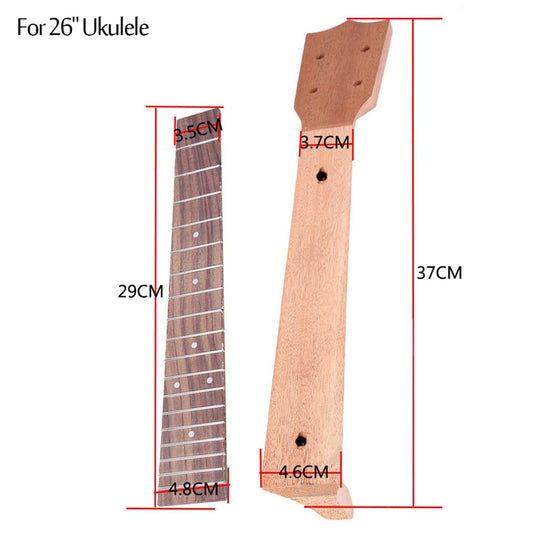 21"" / 23"" / 26"" Ukulele Neck Body + Rosewood Fingerboard for Ukulele Mini Guitar DIY 26 inch