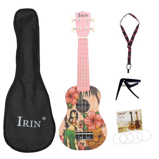 21inch Ukulele with Bag Strap String Capo Acoustic Hawaii Girl Instrument Kit 21 inch