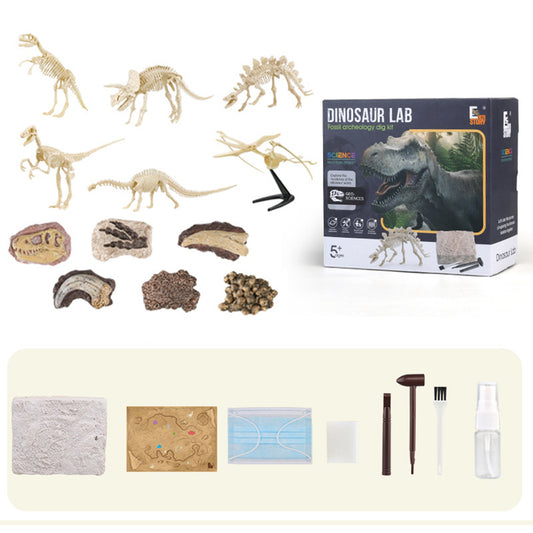 Children Digging Toys Archaeological Digging Gem Dinosaur Skeleton Fossil Diy Teaching Experiment Toys X809 dinosaur skeleton fossil