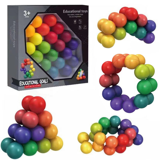 DIY Puzzle Magic Ball Cube Intelligence Ball Novelty Decompression Toys Educational Toys Gifts For Boys Girls As shown