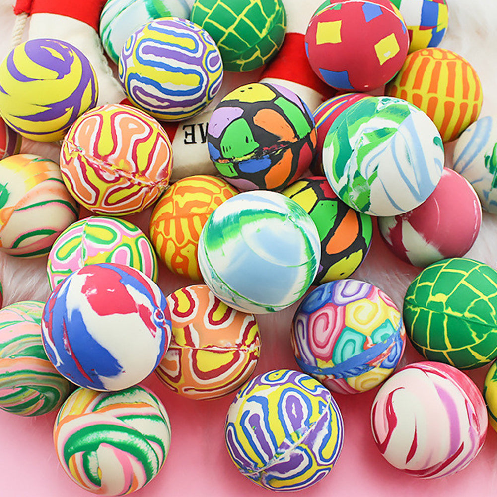 Colorful Bouncy Balls Portable Rubber High Bouncing Balls Party Favor For Kids Prizes Birthdays Gifts 10 large pattern balls Diameter 42mm