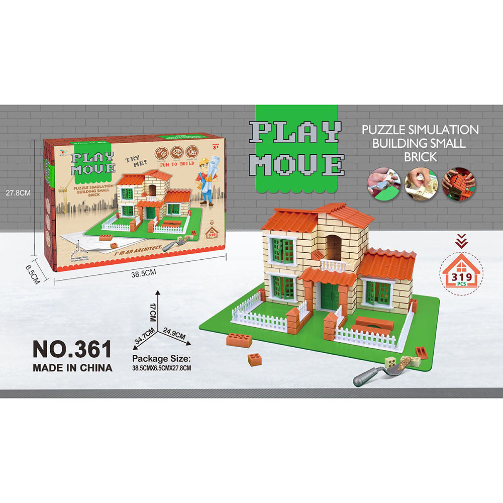 Simulation Mini Brick Building House Toys Diy Villa Farm Cabin Building Blocks Educational Toys